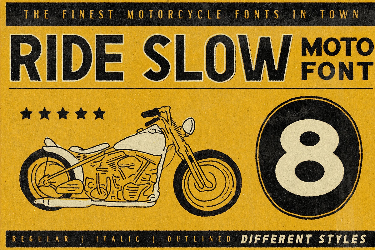 Ride Slow - Motorcycle Font Bundle