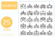 Video Gamepad Line Icons Set, an Outline Icon by Designfour (Thumbnail 1 of 7)