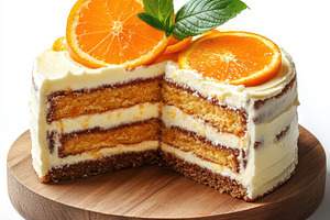 Slices of cream slice cake on wooden, a Food & Drink Photo by Pixeness Studio