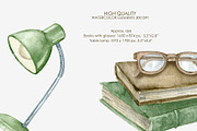 Watercolor vintage books clipart, an Education Illustration by AquarelleSpace (Thumbnail 4 of 4)