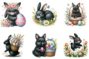 Cute Black Easter Bunny Clipart, an Illustration by DreamArtGraphic (Thumbnail 4 of 4)