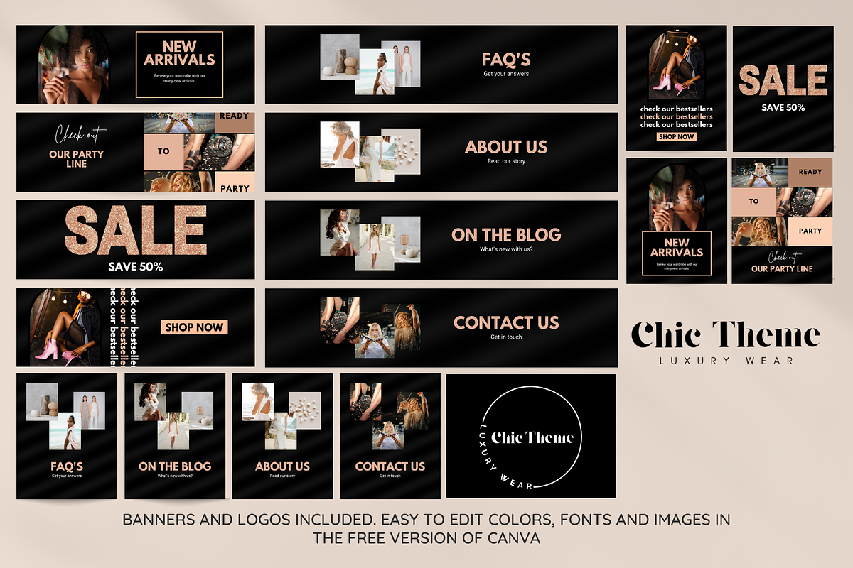 Chic Black & Rose Shopify Theme, a Shopify Template by SunshineStudioBoutique (Photo 5 of 10)