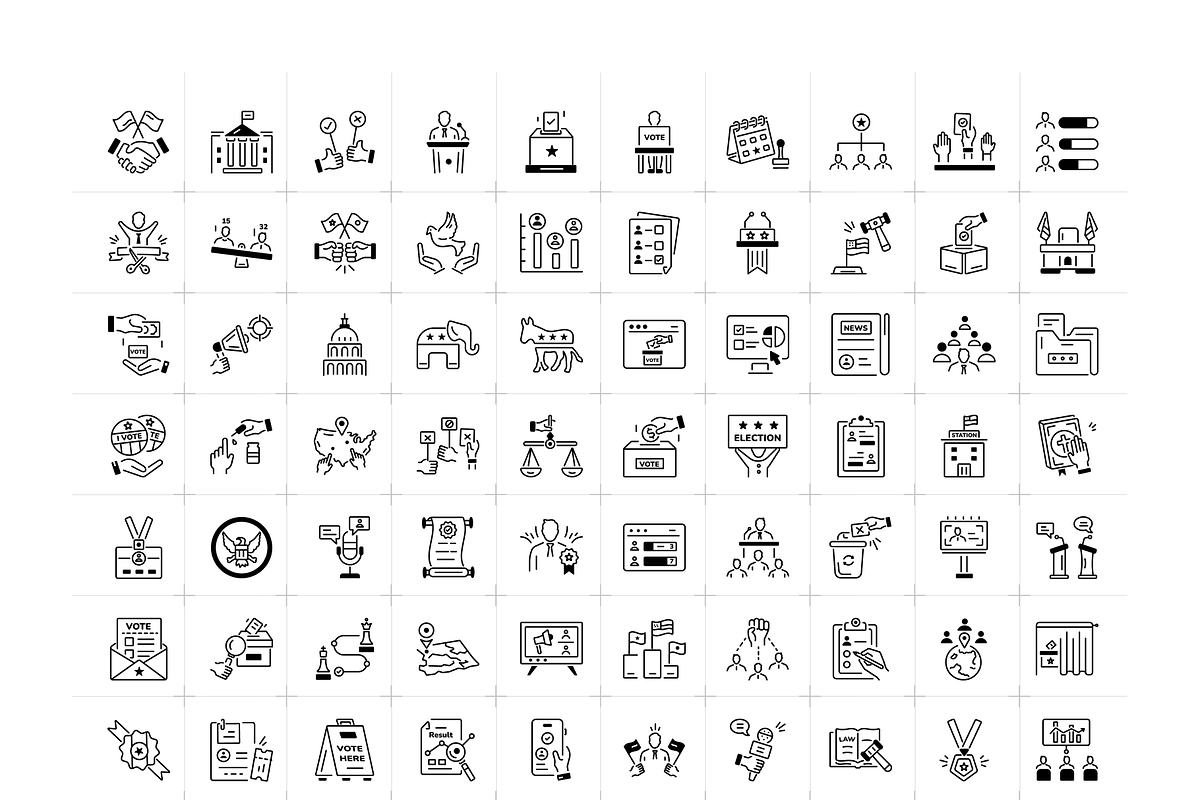 Animated US Elections Icons, an Outline Icon by Prosymbols (Photo 6 of 7)