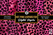 Hot Pink Leopard Fur Digital Papers, a Pattern Graphic by Creative Store (Thumbnail 1 of 5)