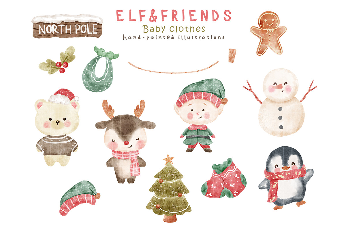 Baby Cloth Christmas Illustrations, a Seasonal Illustration by TheHappyGiftArt (Photo 2 of 4)