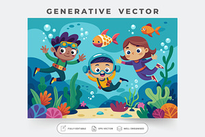 Three friends dive together, surroun, a Graphic by Iftikhar Alam