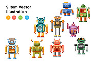 Robot Collection Vector Illustration, a Technology Illustration by KAZ by IanMikraz Studio (Thumbnail 3 of 3)