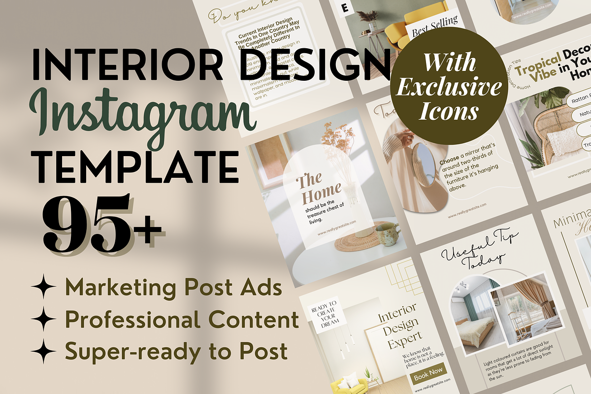 Interior Design Instagram Template, a Social Media Template by Kindelight (Photo 1 of 7)
