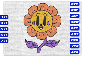 Cute Daisy Flower Machine Design, an Illustration by Purpose Ekbal