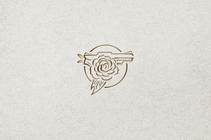 Minimalist Gun And Rose Logo