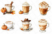 Watercolor Thanksgiving Coffee Latte, an Illustration by DreamPrint404 (Thumbnail 4 of 6)