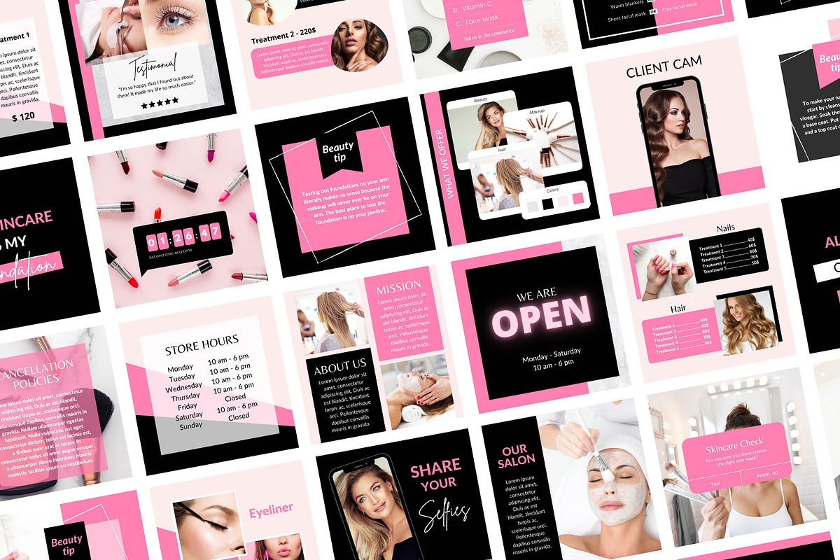50 Beauty posts - Canva, a Social Media Template by SilverMintDesign (Photo 2 of 5)
