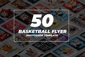 50 Basketball Flyer Template Bundle