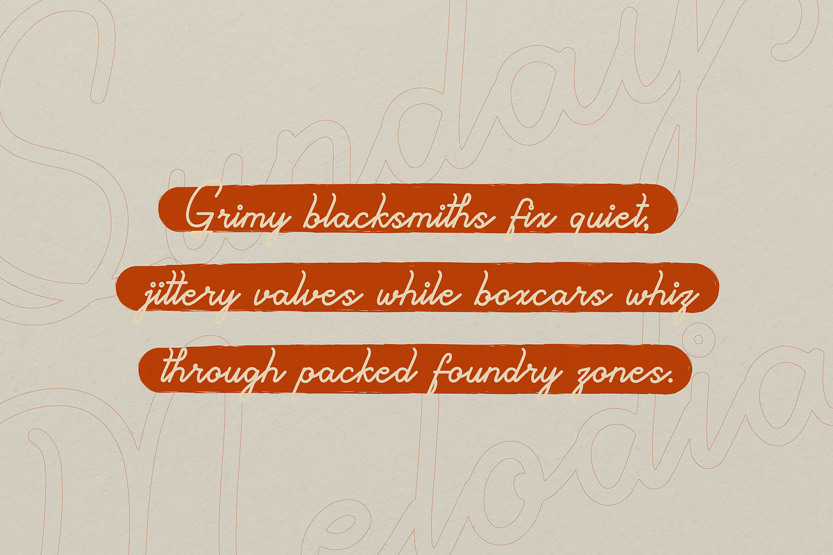 Sunday Melodia | Monoline Script, a Script Font by gracetype_studio (Photo 2 of 12)