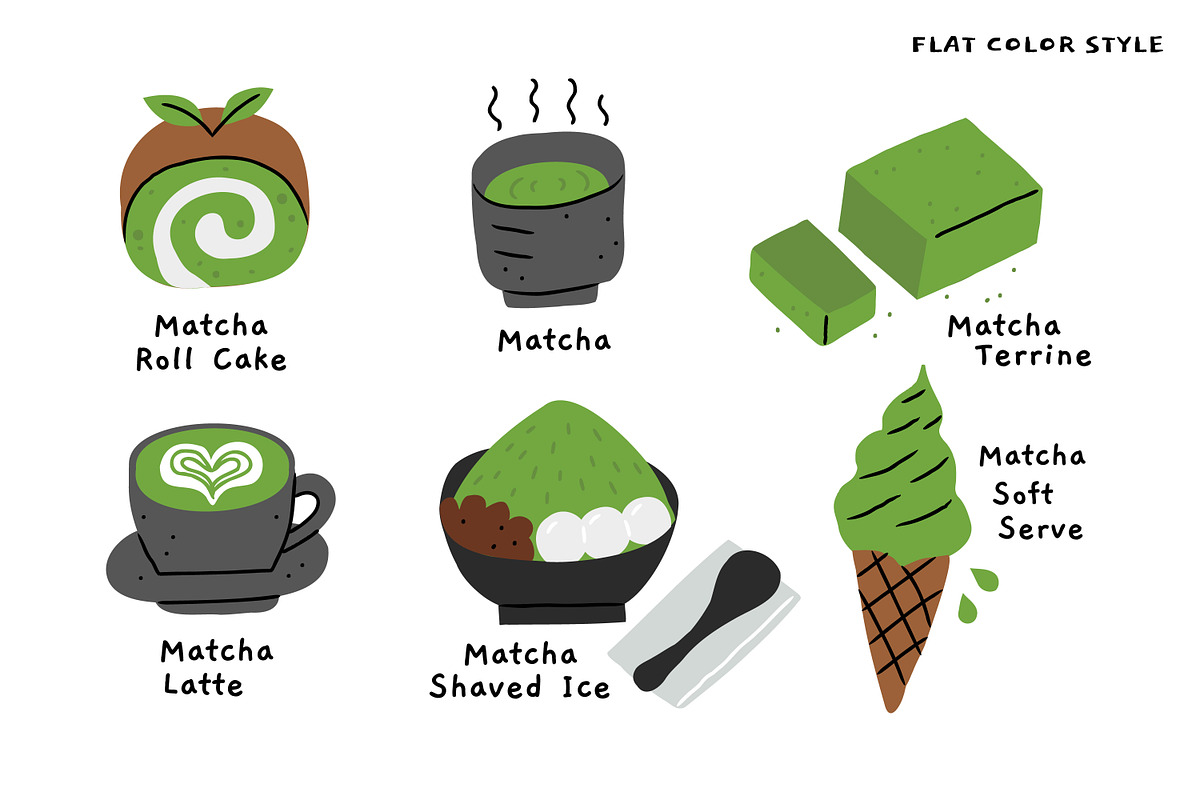 Matcha Lover: 20 Hand-drawn Cliparts, an Illustration by monkik (Photo 3 of 7)
