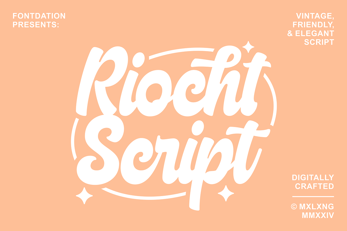 Riocht | Vintage Playful Font, a Script Font by Twicolabs Fontdation (Photo 1 of 8)
