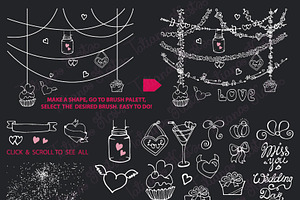 Romantic Heart Vector DIY Brushes