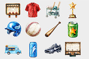 Watercolor Baseball Clipart, a Seasonal Illustration by Design Market (Thumbnail 5 of 5)