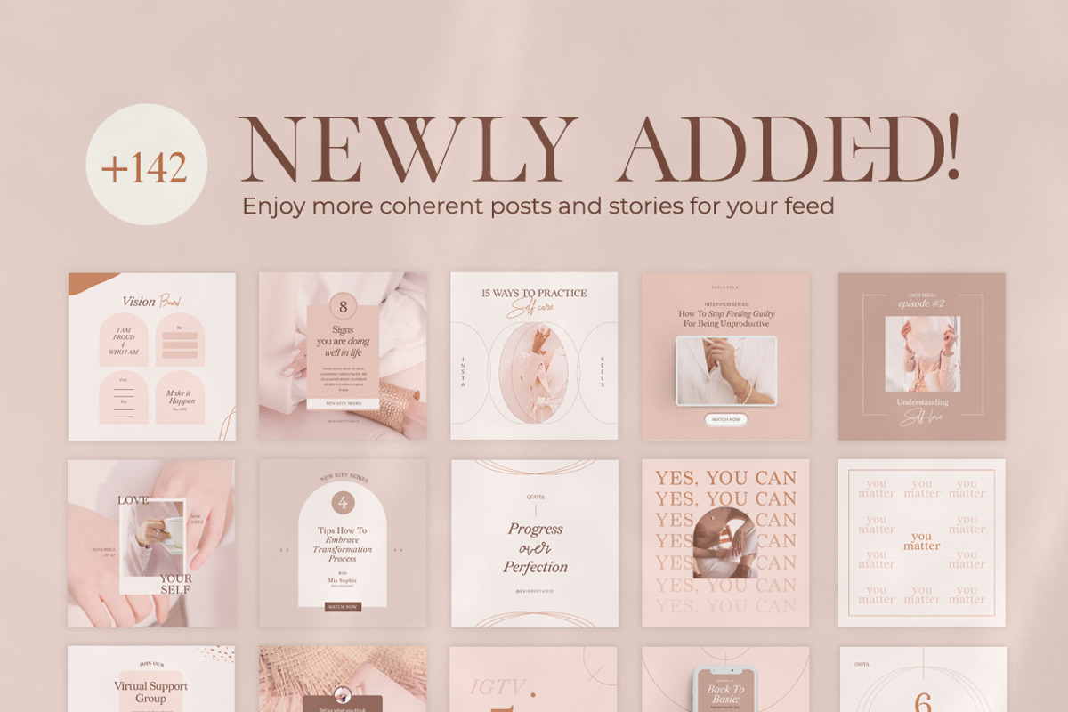 Wellness Instagram Creator CANVA PS, a Social Media Template by Eviory (Photo 6 of 48)