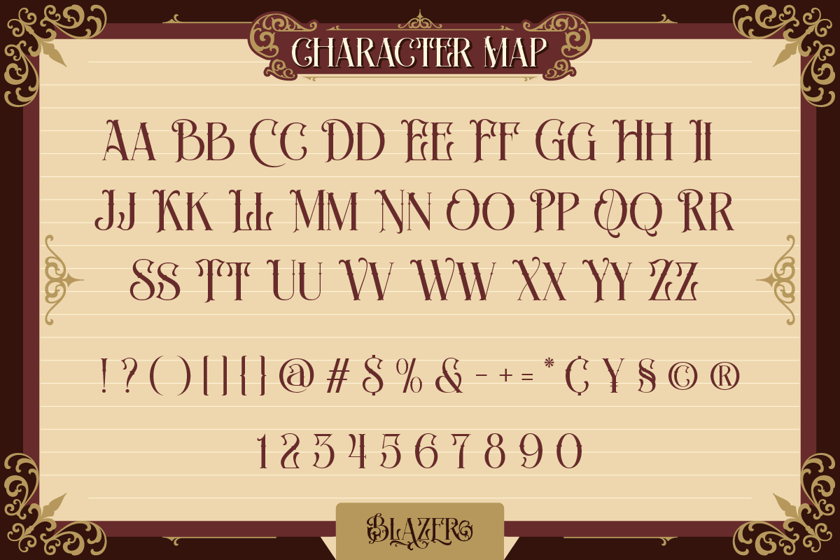 Blazer, a Serif Font by Burntilldead (Photo 2 of 13)
