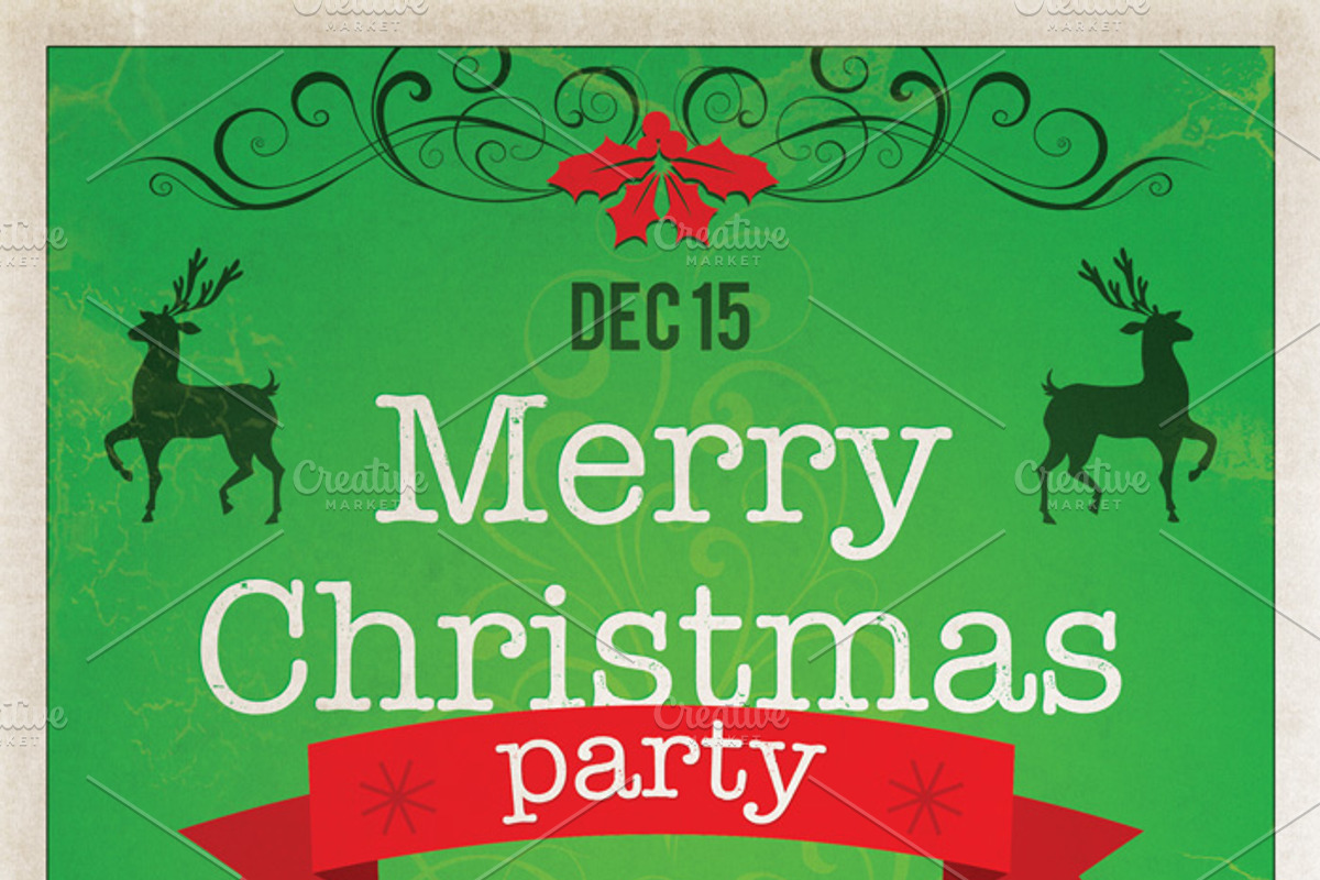 Vintage Christmas Flyer, a Flyer Template by Krukowski Graphics (Photo 3 of 3)
