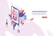 Social media concept banner, a Technology Illustration by Good Studio (Thumbnail 1 of 3)