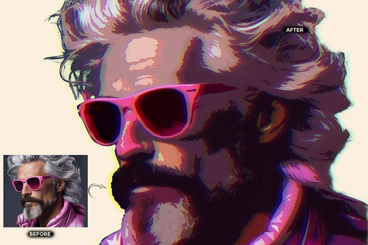VECTOR POSTER POP FX Ps Action, an Action Add-On by Studio Retouch (Photo 7 of 10)