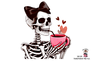 Skeleton PNG with Pink Bow Bundle, a Graphic by Clipart Studio (Thumbnail 4 of 12)