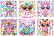 Preppy Y2K Animal Clipart Bundle, a Seasonal Illustration by OK Design (Thumbnail 1 of 6)