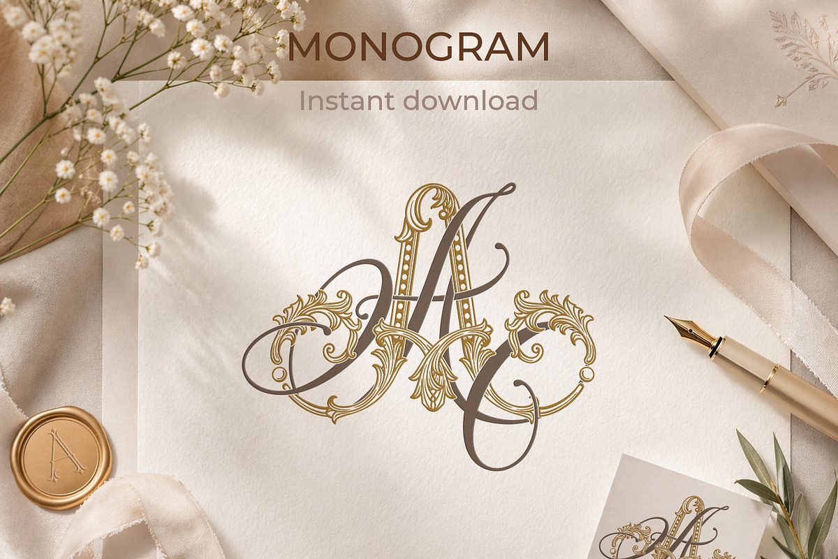 AA Wedding Monogram Logo, a Branding & Logo Template by LogoAV (Photo 2 of 11)