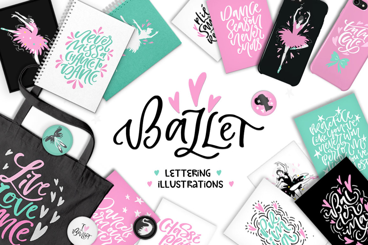 Ballet Lettering & Clipart, a Decorative Illustration by PicByKate (Photo 1 of 9)