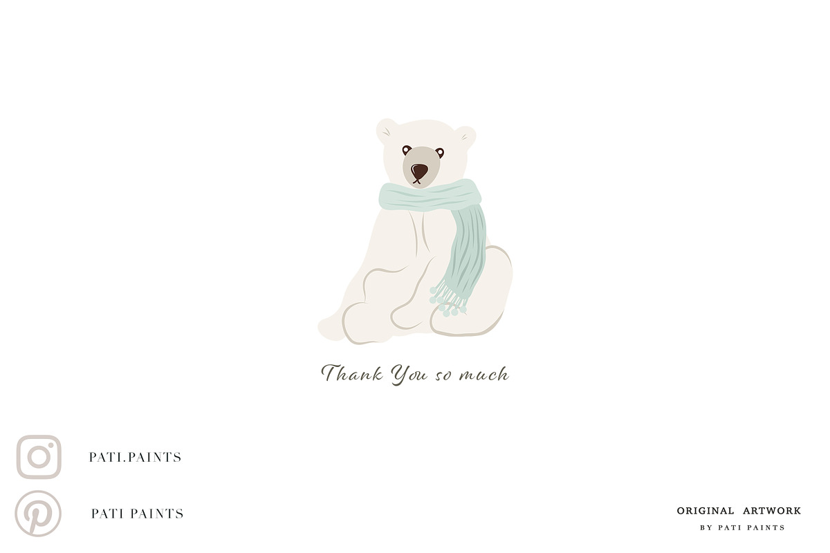 Merry Christmas Clipart Vector Set, an Animal Illustration by Pati Paints (Photo 17 of 17)