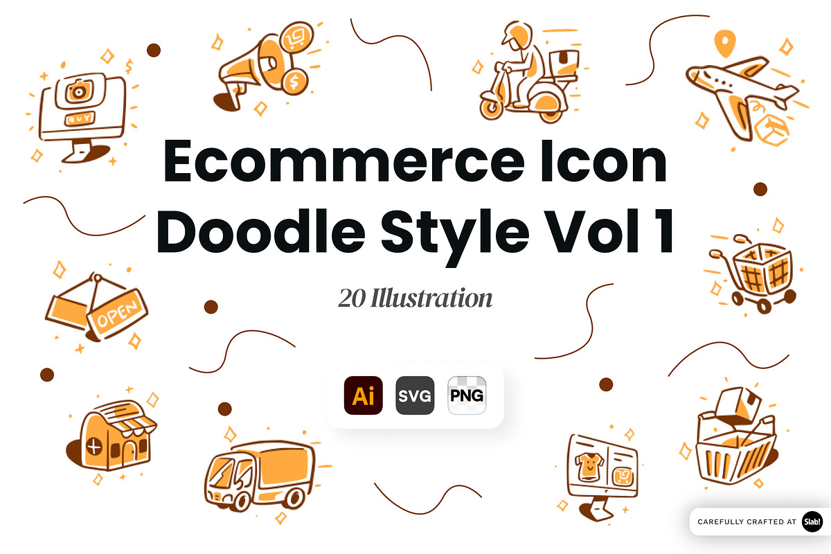 Ecommerce Doodle Icon Set Vol 1, an Object Illustration by SLAB! Design (Photo 1 of 3)