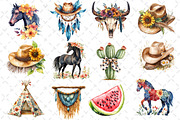 Summer Cowgirl Sublimation Clipart, an Illustration by Dream Creation (Thumbnail 3 of 4)