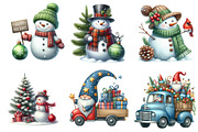Watercolor Snowman Green Scarf Png, an Illustration by SinaCreation (Thumbnail 5 of 7)