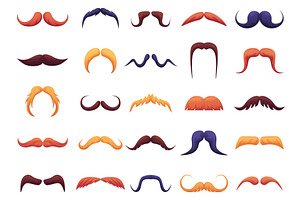 Cartoon mustache. Male mustaches, an Illustration by LadadikArt