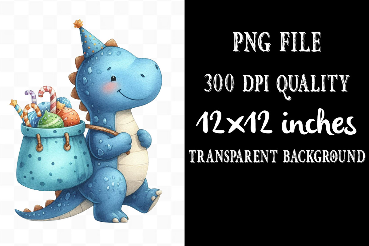 Cute Birthday Dinosaurs Clipart, an Illustration by Designking (Photo 4 of 4)