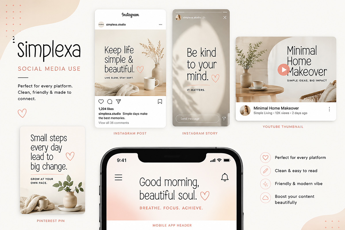 Simplexa – Soft Rounded Minimal Font, a Handwritten Font by Wow Magic (Photo 7 of 9)