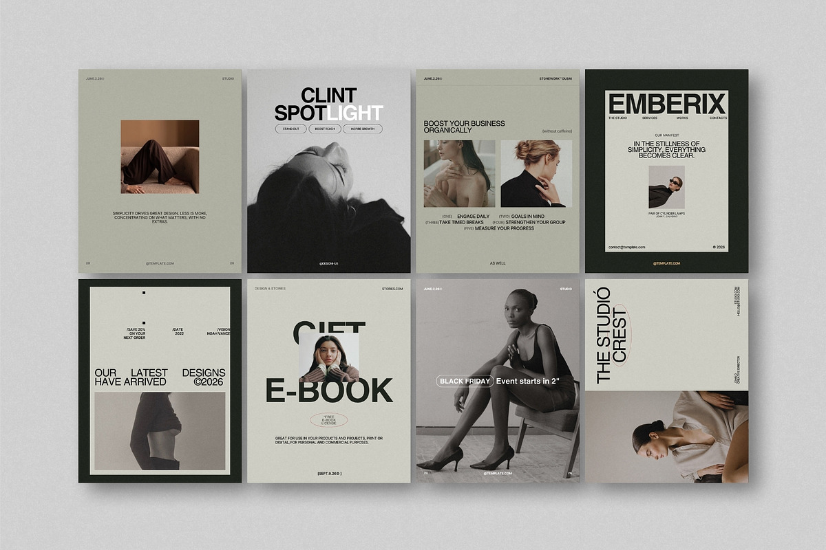 ZAVI | Instagram Post Bundle, a Social Media Template by The Aesthetic Studio (Photo 3 of 10)