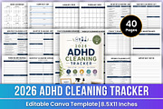 2026 ADHD Cleaning Tracker Canva, a Stationery Template by Mustafiz (Thumbnail 1 of 5)