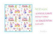 Princess world watercolor clipart, an Animal Illustration by Vivitta (Thumbnail 4 of 4)