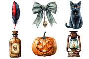 Vintage Creepy Halloween Clipart, an Illustration by Daily.Designs (Thumbnail 3 of 5)