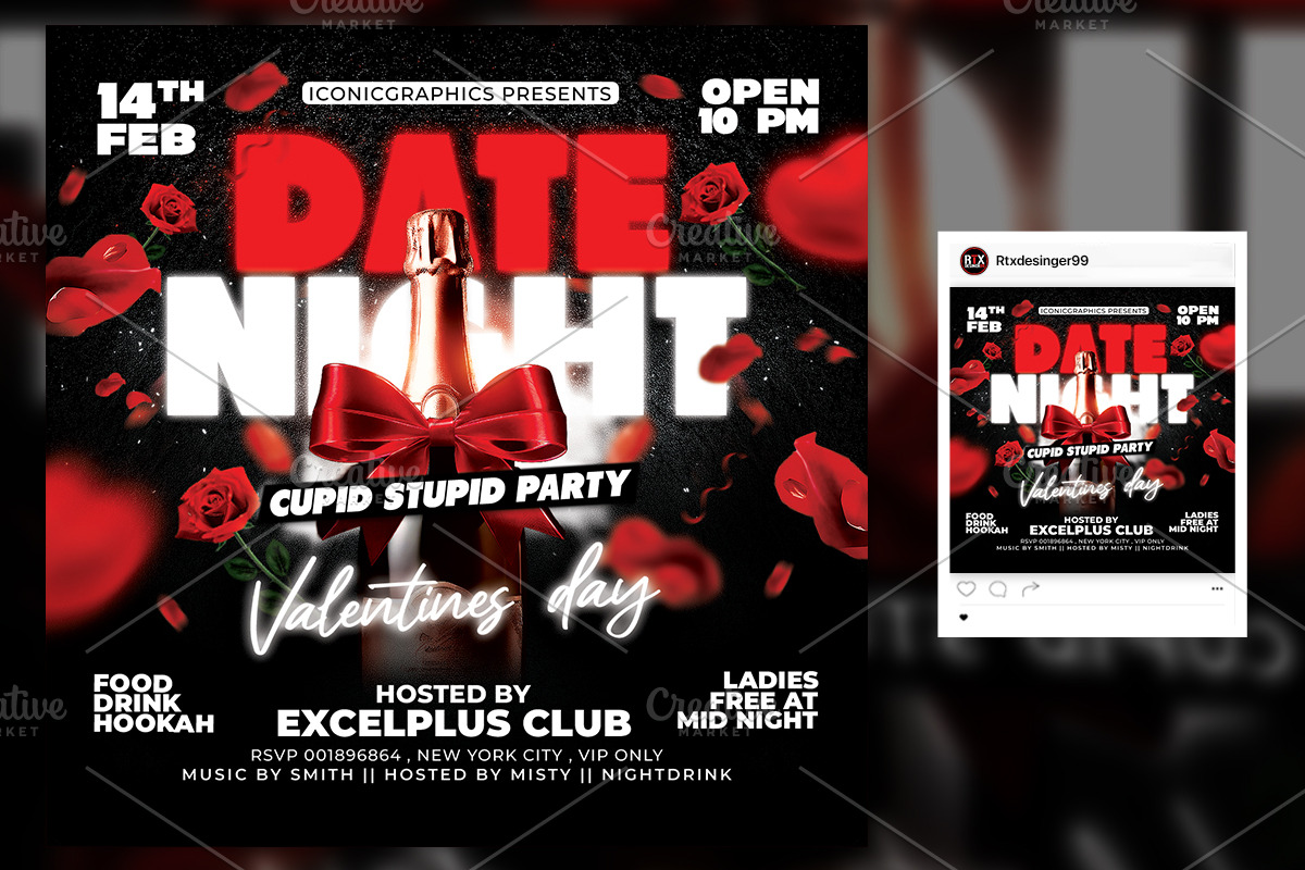 Valentines Day Date Night Flyer, a Flyer Template by RTXdesinger99 (Photo 3 of 3)