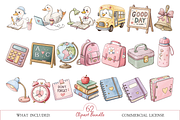 Back to School Goose Clipart, a Decorative Illustration by MockupWizard (Thumbnail 4 of 6)