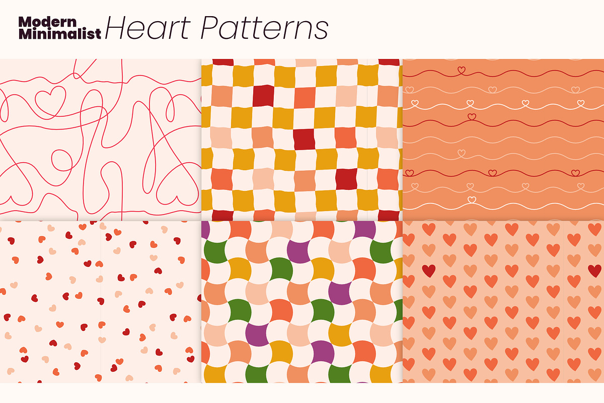 Modern Minimalist Heart Patterns, a Pattern Graphic by moja doodle (Photo 4 of 8)