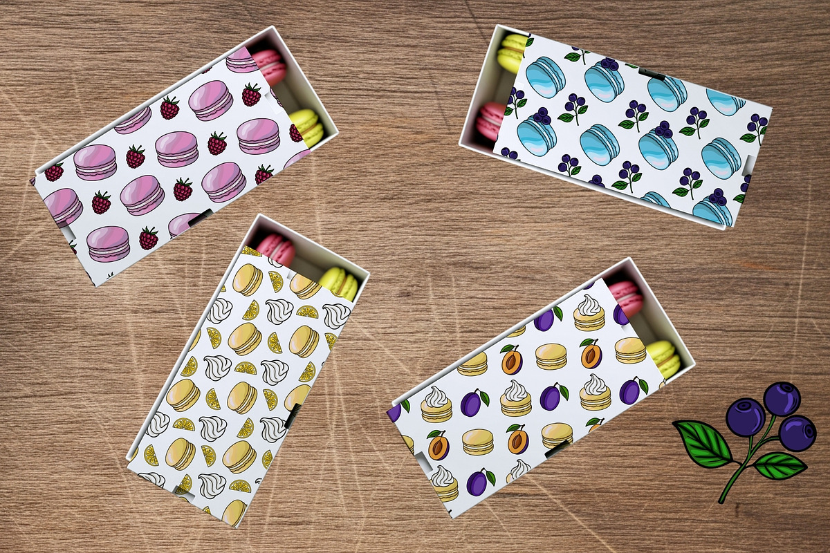 Patisserie Favorites Macaron Pattern, a Food Illustration by Elatedowl (Photo 6 of 11)