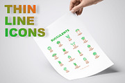 Succulents | 16 Thin Line Icons, an Outline Icon by Alex Blogoodf (Thumbnail 3 of 9)