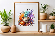 Halloween Coffee Cup Clipart Png, a Seasonal Illustration by Craft Nest (Thumbnail 4 of 5)