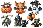 Funny Halloween Bats Clipart Bundle, an Illustration by Designworld (Thumbnail 3 of 6)