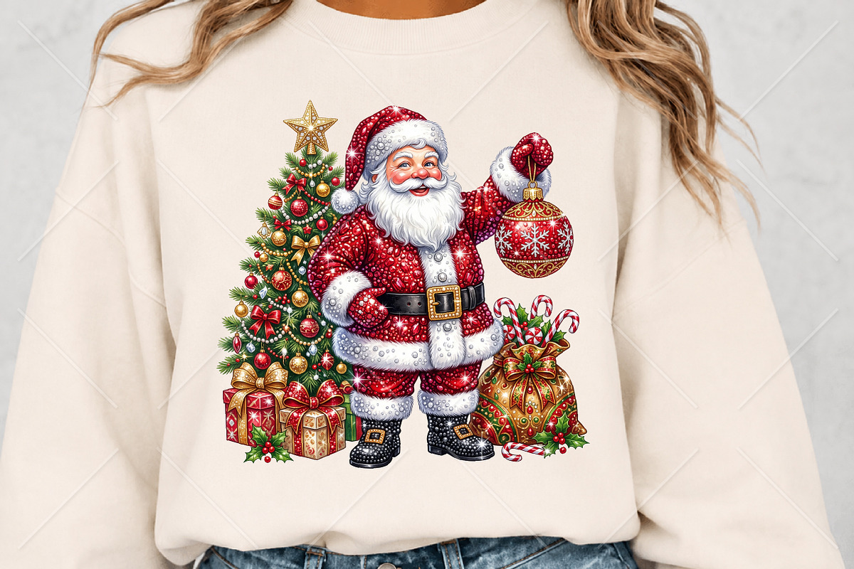 Rhinestone Santa Claus Christmas PNG, a Seasonal Illustration by Canvas Craft (Photo 5 of 6)